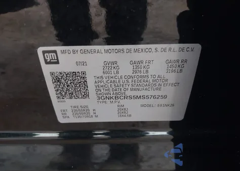 2021 Chevrolet Blazer Fwd 2Lt from USA, damaged, VIN 3GNKBCRS5MS576259